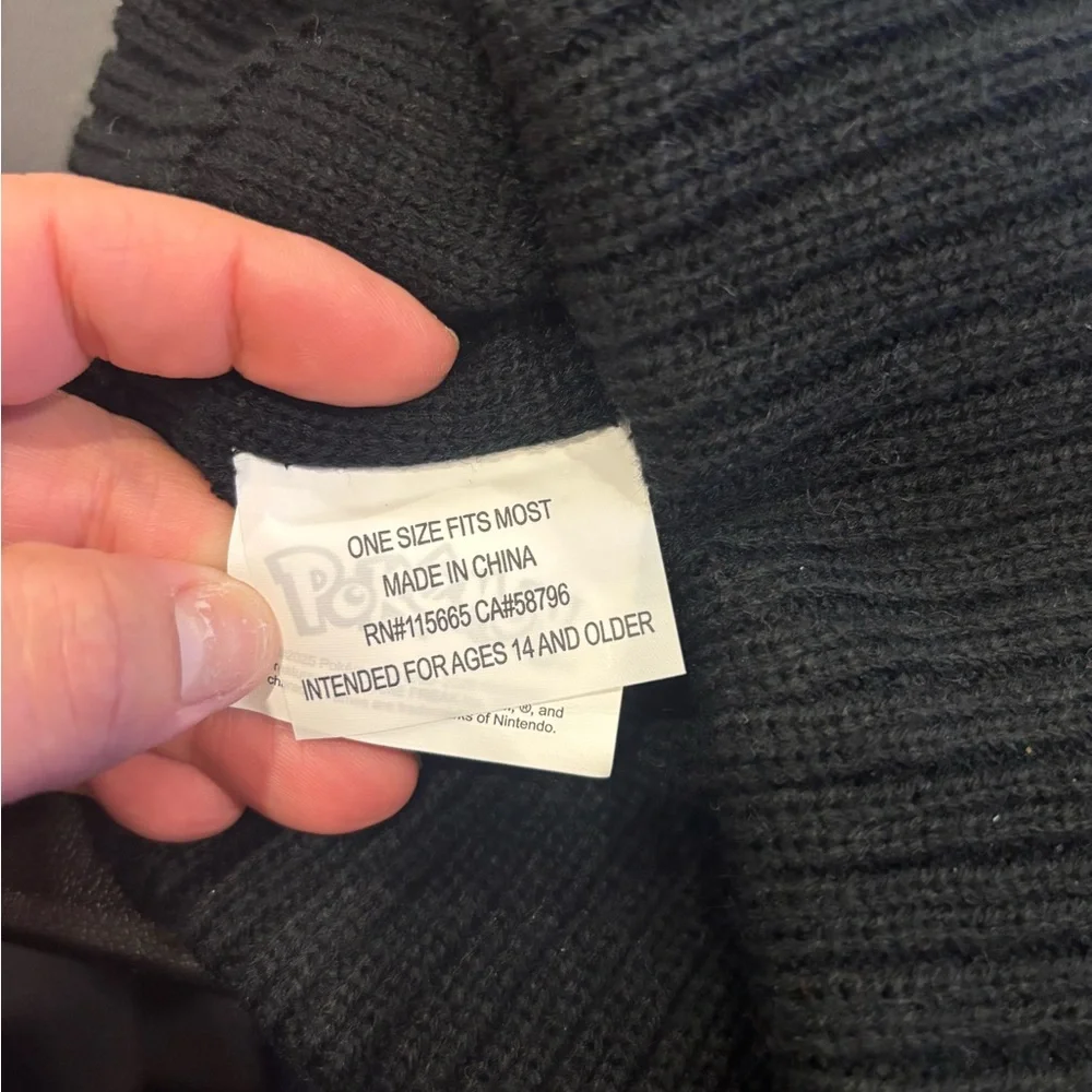 Pikachu Women’s Winter Beanie - Black and Red - Picture 4 of 4